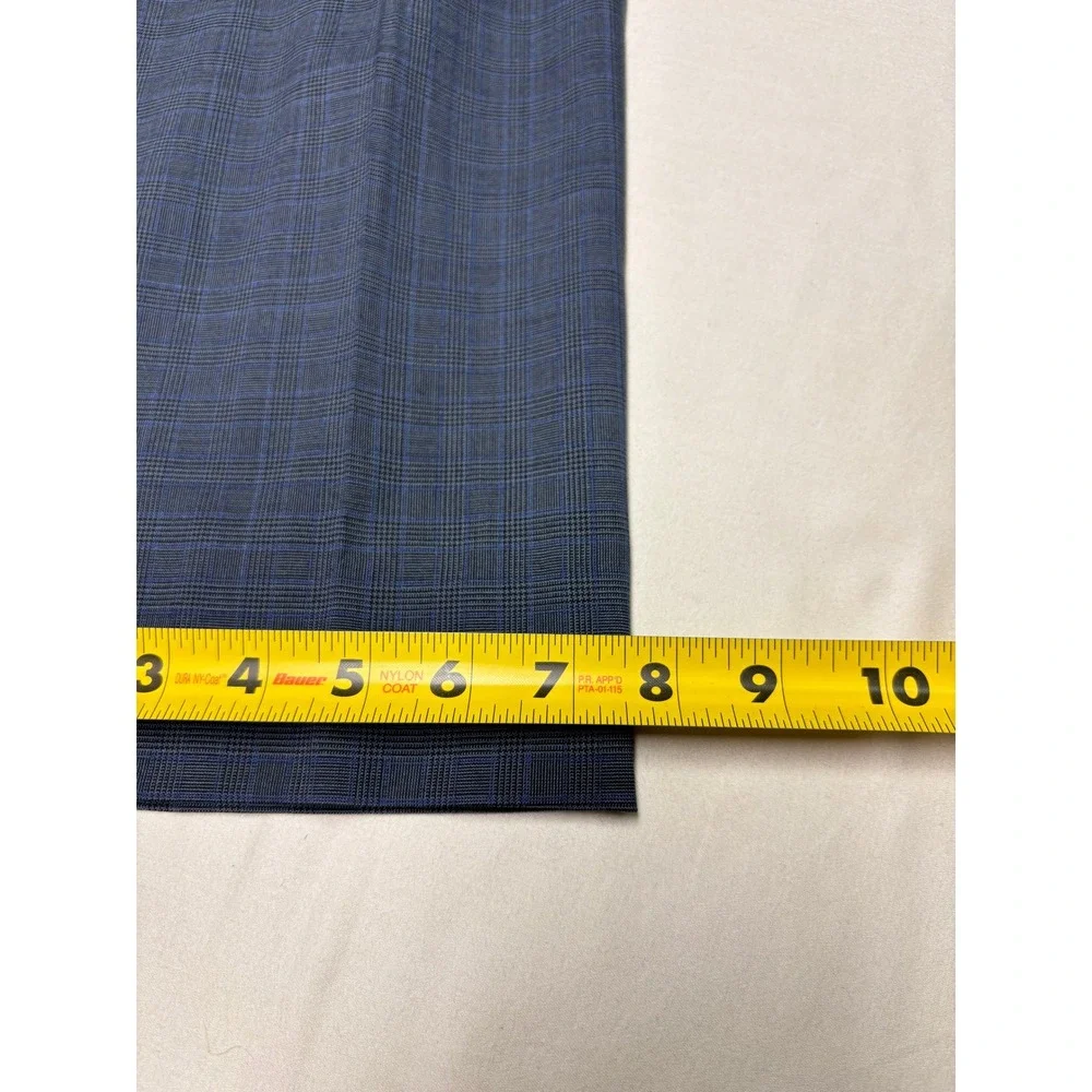 J.Crew Thompson Mens Blue Glen Plaid Wool Blend Dress Pants W35 L30 CG212